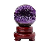 Crystal Ball Amethyst Cluster, Smiling Raw Stone Geode Cornucopia Money Bag Home Decoration Ornaments for Divination,A-5-5.5cm