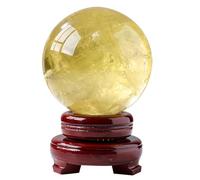 Crystal Ball - Citrine Ornaments, Raw Stone Hand-Grinding Crafts Transfer Lucky Home Decoration/Gifts/Collection, ball-50mm Gemstone Stone