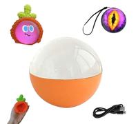 Crystal Ball Digital Display, MorpheOrb 3D Crystal Ball Ultrasound, 2.7" Memory Light Globe Sphere with Electronic Display Sound, Digital Photo Album-DIY Video Player(Orange)