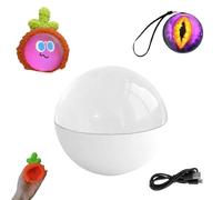 Crystal Ball Digital Display, MorpheOrb 3D Crystal Ball Ultrasound, 2.7" Memory Light Globe Sphere with Electronic Display Sound, Digital Photo Album-DIY Video Player(White)