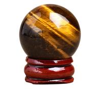 Crystal Ball Gifts| Tiger's Eye Stone|Real Crystal Gemstone Sphere| Tigers Eye Stone| Home and Office Decoration,40mm/1.6in