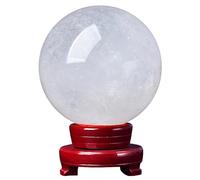 Crystal Ball Glass Sphere White Office Transparent Auspicious Feng Shui Stone Carving Polished Gift Ornaments Decorative,6cm
