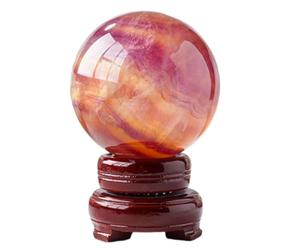 Crystal Ball Home Decoration Gemstone Crystals Balls Watermelon Fluorite Sphere Rainbow Purple,50~60mm