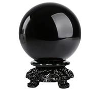 Crystal Ball Obsidian Office Auspicious Feng Shui Stone Polished Gift Decoration,2.36in Gemstone Stone