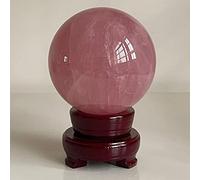 Crystal Ball Rose Quartz Wooden Stand, with Powerful and for Perception Photography, ball-10cm Gemstone Stone