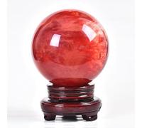 Crystal Ball Spheres Red Ornaments Cinnabar Desktop Living Room Office Study Home Decoration,red ball-14cm Gemstone Stone