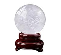 Crystal Ball with Wood Stand, Crystal Sphere for Home Decor, Divination, Magic, Witchcraft, Fortune Telling, Precious Gifts for Family and Friends,150mm