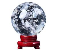 Crystal Ball with Wooden Stand,White Crystal Sphere Crystal Ball for Magic, Photography,Family Decorative,Fortune Teller,Feng Shui,Witchcraft,Halloween Decor,160mm