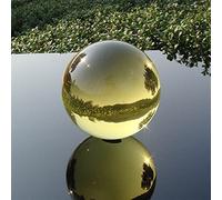 Crystal Ball Yellow Colorful Glass Sphere Magic Ornament Globe Home Decoration Ball(Ball,12cm) Gemstone Stone