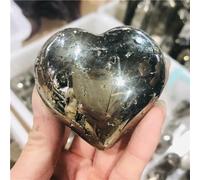 Crystal Beauty Chalcopyrite Quartz Heart Polished Stone Gemstones and Minerals (Size : 130-140g)