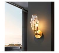 Crystal Bedside Lamp Copper Creative Antlers Light On The Wall Indoor Decorative Wall Lamp for Living Room Bedroom Restroom (Color : Warm White Size : L12cm H31.4cm) (Cool White L12cm H31.4cm)