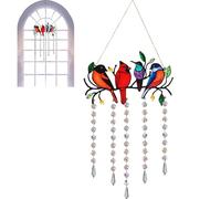Crystal Bird Light Catcher - outdoor reflective stained glass ornament, decorative hanging piece | vibrant design with sturdy chain, sun catcher decor for backyard garden balcony tree indoor home part