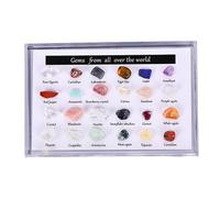 Crystal Box - Clear Divided Box with 24 Crystal Stones, Durable High-Density Acrylic Build, Integrated Multi-Grid Structural System, Collection Hardware, High-Utility Gem Display Case