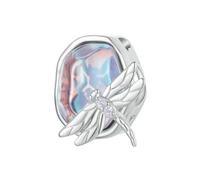 Crystal Butterfly Dragonfly Charms 925 Sterling Silver Cherry Blossom Beads Fit Bracelet Bricolage Pendentif Collier