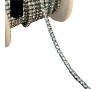 Crystal-Castle 10 Yard Rhinestones Trim Stone Cup Chain Gold Diamond Strass Decorative Applique Crystal Trimmings For Dresses(Crystal-Blue,10YARD ROLL_SS6)