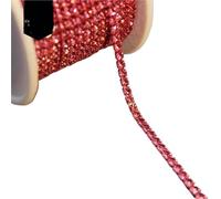 Crystal-Castle 10 Yard Rhinestones Trim Stone Cup Chain Gold Diamond Strass Decorative Applique Crystal Trimmings For Dresses(Rose,10YARD ROLL_SS8)