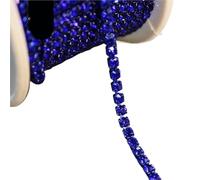 Crystal-Castle 10 Yard Rhinestones Trim Stone Cup Chain Gold Diamond Strass Decorative Applique Crystal Trimmings For Dresses(Sapphire,10YARD ROLL_SS6)