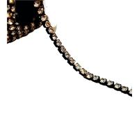 Crystal-Castle 10 Yard Rhinestones Trim Stone Cup Chain Gold Diamond Strass Decorative Applique Crystal Trimmings For Dresses(Crystal-Black,10YARD ROLL_SS6)