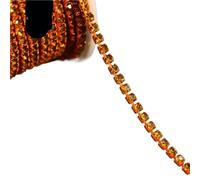 Crystal-Castle 10 Yard Rhinestones Trim Stone Cup Chain Gold Diamond Strass Decorative Applique Crystal Trimmings For Dresses(Color7,10YARD ROLL_SS8)