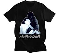 Crystal Castles Men's Woem'S Burka T-Shirt Short Sleeve Tee Shirts Plsize Top T Shirt Streetwear Black XL