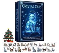 crystal cats advent calendar 2025,cat advent calendar 2025,2d acrylic figurine Christmas countdown decorations,24 Days Christmas Countdown Calendar,Countdown Surprise Christmas Gifts-A