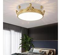 Crystal Ceiling Light For Children's Room Nursery Modern Luxury Chandelier Bedroom Kitchen Apartment Golden Crown LED Lamp Decor