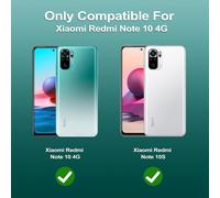 Crystal Clear Coque Pour Xiaomi Redmi Note 10/Note 10s 4g Avec 2 Pièces De Verre De Protection,Coque De Protection En Silicone Tpu Transparent Ultra Fin Et Souple,Anti-Jaunissement,Anti-Rayures
