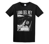 CRYSTAL&CLEAR Lana Del Rey Brooklyn Baby Men's Retro T-Shirt Black 3XL