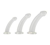 Crystal Clear - Set de 3 godemichés anaux gland (transparent)