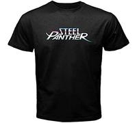 CRYSTAL&CLEAR Steel Panther Logo Music Legend Men's Black T-Shirt Black S