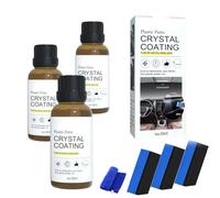 Crystal Coating for Car Plastic Parts - Interior & Exterior Plastic Trim Restorer & Refurbisher Kit - Provides Long Lasting High Gloss Protection, UV Resistance with Applicator Sponge (3pcs)