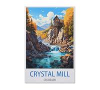 Crystal Colorado Poster de Voyage Vintage，Puzzle pour Adultes 1000 Pièces en Papier Puzzles Jeu Cadeau Accueil Décoratif Mots Croisés（50x70cm）-G82