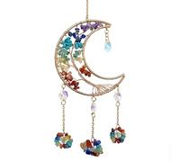 Crystal Crystal Moon Suncatcher, 13,78 Pouces de Rêve au Prism Prism Crystal Susstalla, Voiture Suspendue Accessoires Décoratifs, Créateur de Bonne Chance Decor for Window Wall