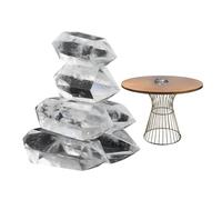 Crystal de fluorite naturel - Blanc Transparent Hexagonal Bague, énergie Curative Pierre précieuse | Cristaux naturels pour le rééquilibrage du, la méditation, l'énergie positive et le bien-êtr