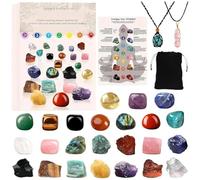 Crystal Decor, 24 Day Ornament Calendar, Healing Stone Collection, Festive Decoration, Energy Kit for Women Men, Meditation Yoga Supplies, Diy Crafts Project, Natural Earth Tones