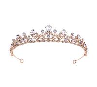 Crystal Diamond Tiara, Gold Full Round King King Tiara Crown, Blue Crystal Tiaras Crown Bride Wedding Party Ornements, pour les fêtes, les mariages, les bals, le costume