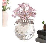 Crystal Display Decor, Realistic Floral Sculpture Ornament, Desk Statue for Bookshelf Display Use, Clear Crystal Color Decor, Elegant Bouquet Table Ornament Gift Art Home Decoration Centerpiece
