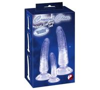 Crystal Ensemble de formation anale Jeux érotiques Bleu/Transparent Taille unique