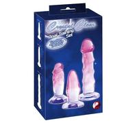 Crystal Ensemble de formation anale Jeux érotiques Rose/Transparent Taille unique