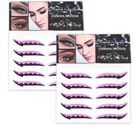Crystal Eyeliner Autocollants 10 paires réutilisables Stickers Eyeliner Stickers Adhésif instantané étanche Stick Adhésif les combinaisons d'ombre de liner rouge rose