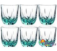 Crystal Finstock Acquamarina Ensemble de 6 verres à whisky