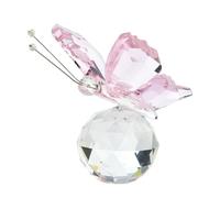 Crystal Flying Butterfly - Décoration de figurines artisanales, Shiny Glass Artwork, Elegant Collectible Statue Exquisite Ornament | Beautiful Craft with Round Base for Table Display Shelf Wedding and