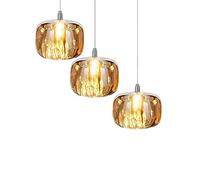 Crystal G4 Modern Pendant Light Romantic Deco Ceiling Light Crystal Ball 11 Lights Compatible with Staircase Living Room Hotel Hallway Foyer Bedroom Entryway (Chrome and Amber Crystal 3t)