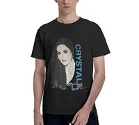 Crystal Gayle T-shirts d'été pour homme col rond cool manches courtes logo graphique t-shirts, Noir , 4XL