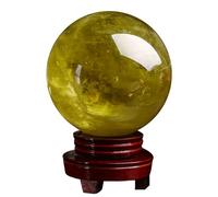 Crystal Gemstone Ball Polished Quartz Stone Sphere Ornament Crystals for Feng Shui/Decorative/Beginners Gift, 2.36"(60mm),Citrine Gemstone Stone