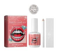 Crystal GIue Kit de pierres précieuses pour dents amovibles et kit de colle | Ensemble de dents en tendance | dentaire amovible avec colle | Kit de démarrage de bijoux Crystal GIue