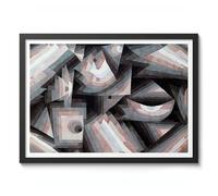 Crystal Gradation Paul Klee Art Print Classic Bauhaus Art Painting Print, Abstract Exposition murale géométrique moderne, Cubisme Décoration d'intérieur, œuvre d'art, A5 (cadre noir) - 24,1 x 17,9 cm