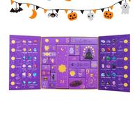 Crystal Halloween Countdown Calendar, Witch Statue, Resin Decor, 24-Day Hidden Crystal Drawers, Medium Size, Multicolor, Mystical Figurine Accent for Shelf, Bedroom, Tabletop