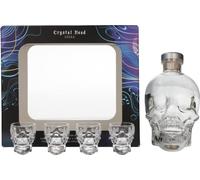 Crystal Head Coffret Cadeau Vodka avec 4 Verres a Shot 0.7 L