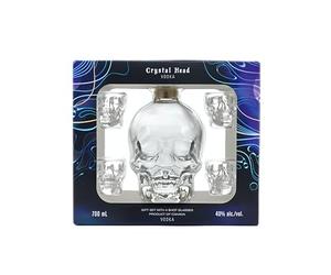Crystal Head Coffret Cadeau Vodka avec 4 Verres a Shot 0.7 L
